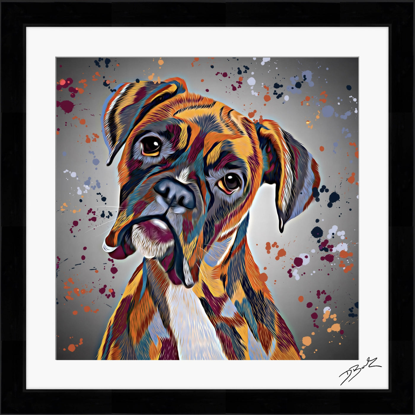 Boxer store dog artwork