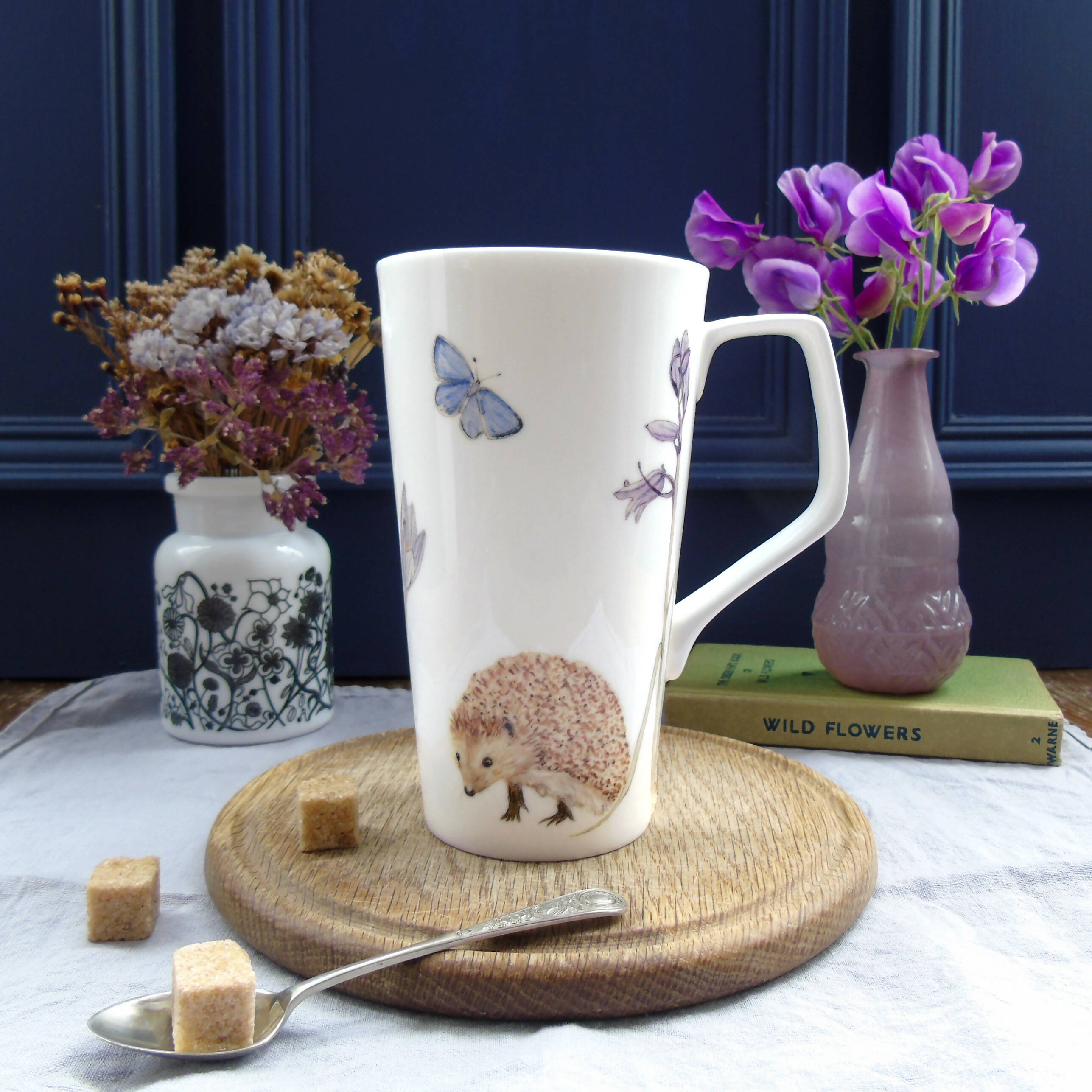 Fine Bone China Tall Hedgehog Latte Mug - Main Image