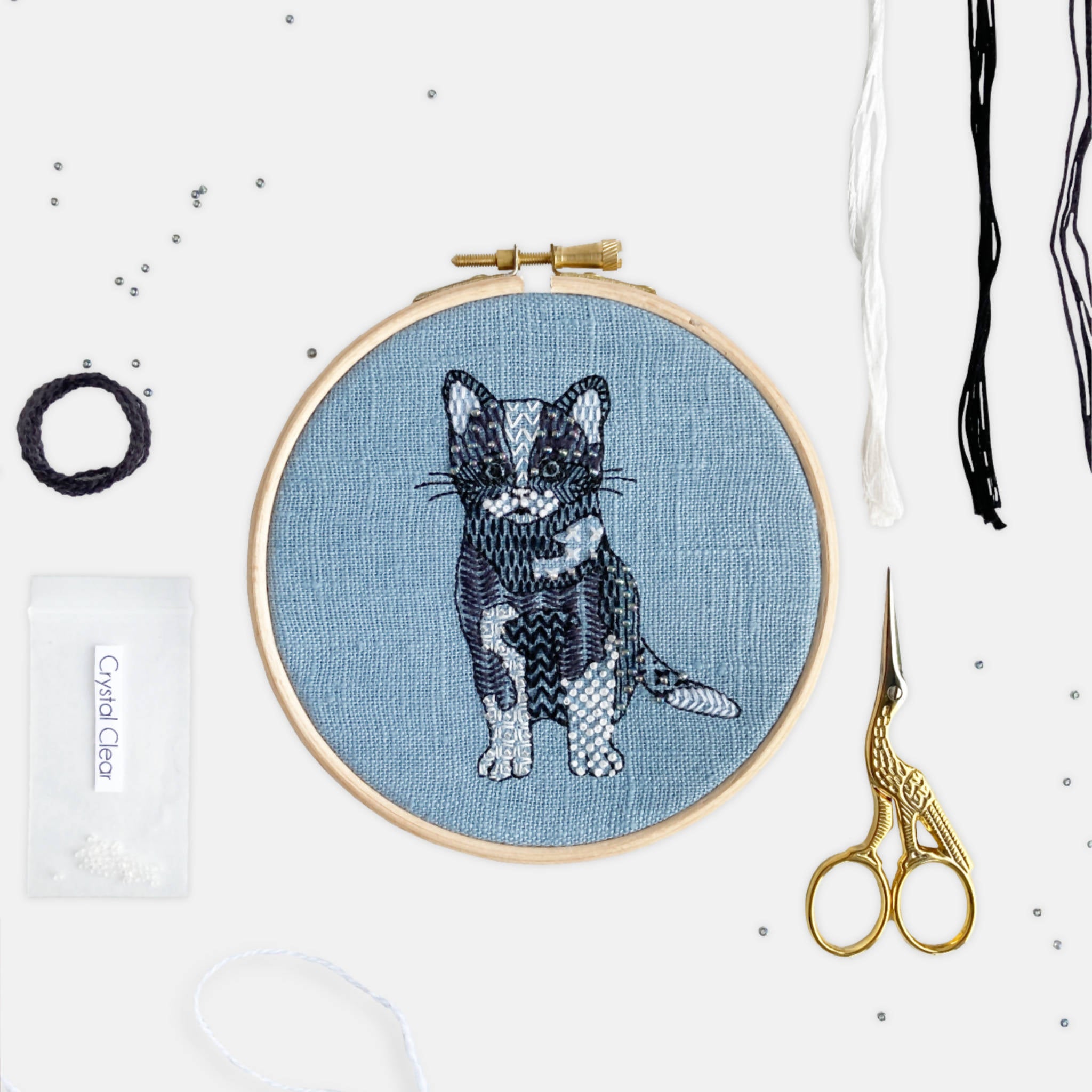 Cat Modern Embroidery Kit | Fun DIY Project | Art & Soul