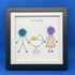 Pom Family Picture- Small square framed