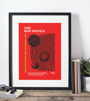 Manchester United - Inspired Psychedelic Art Print in Red